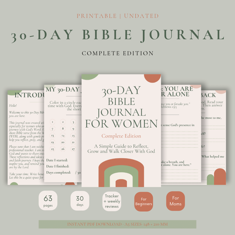30-Day Bible Journal for Women Complete Edition printable PDF cover