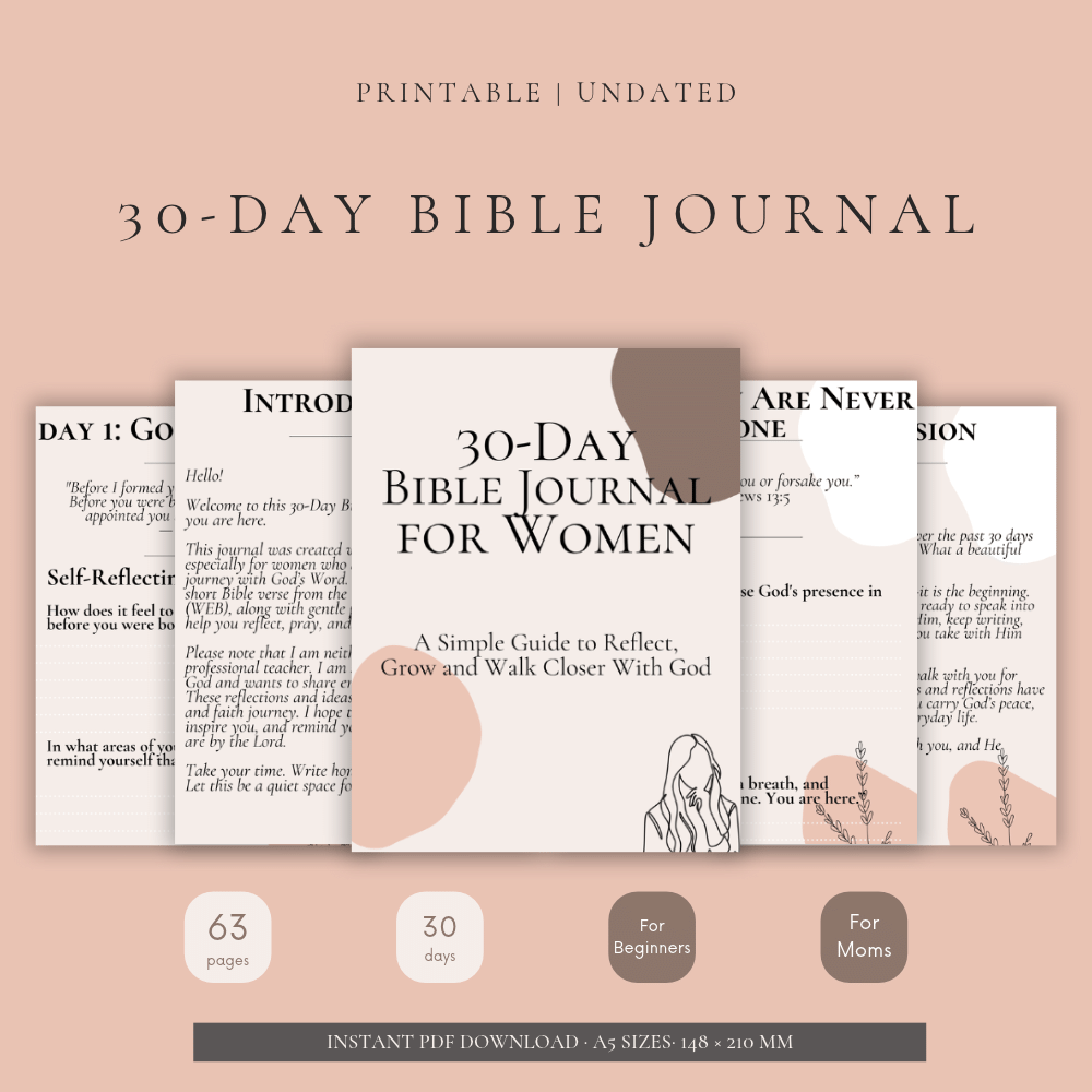 30-Day Bible Journal for Women printable PDF cover